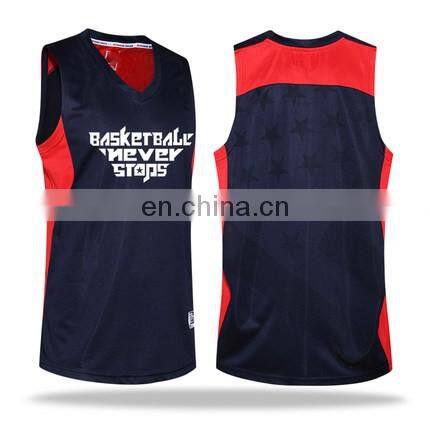OEM boy students basketball jersey black color design2016