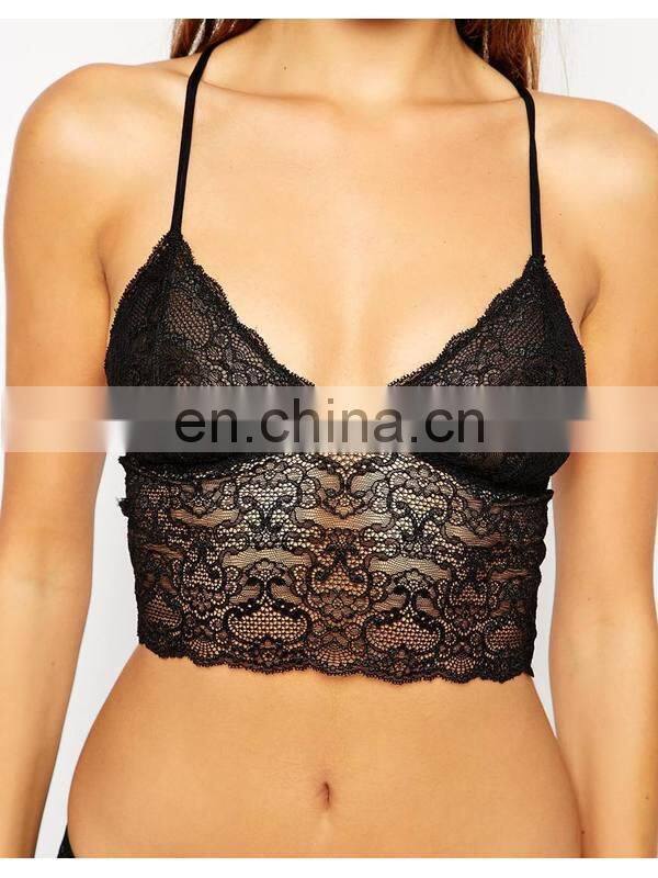 cross back lace gym bra set