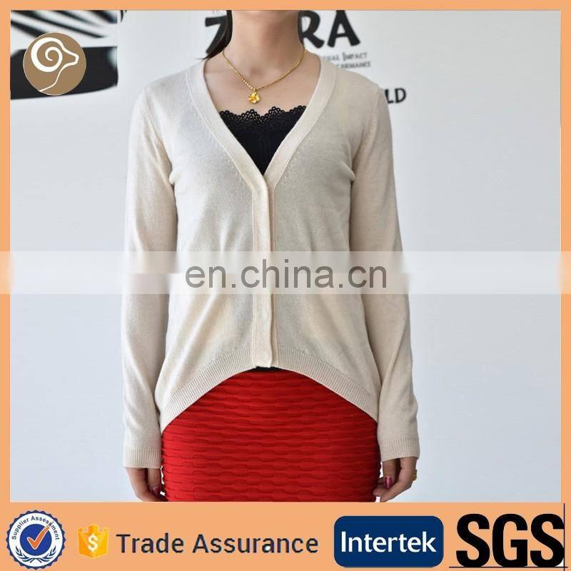 Women v neck cashmere cardigan