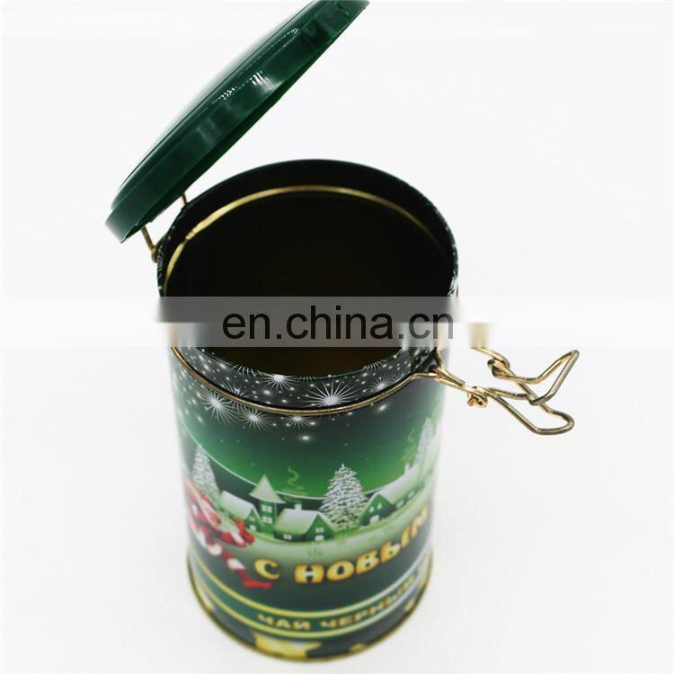 Top quality round tinbox with plastic lids for tea wholesale