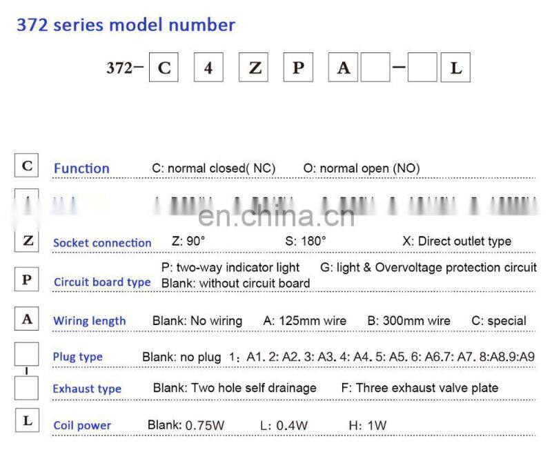 372 series 10mm Normally Closed free to install Voltage As Required pneumatic Miniature Solenoid Valve