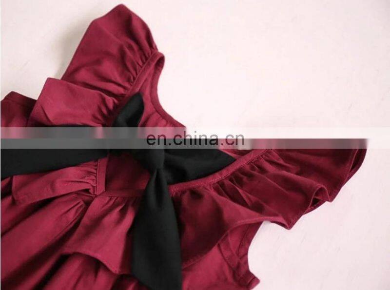 2colors New Style Spring summer big bows Girls Dresses Kids Children Clothing Baby Girl Dresses