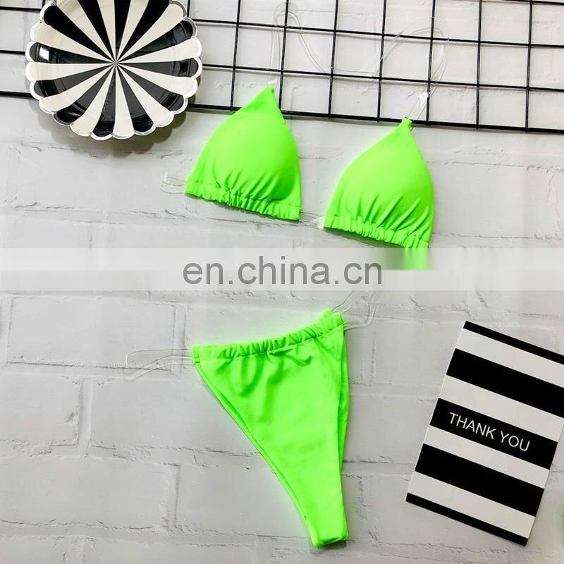 Peachtan Sexy Neon Bikini 2019 Swimwear Women Zebra Print Bathing Suit Mujer High Cut Swimsuit Female Push Up 2Pieces Suit
