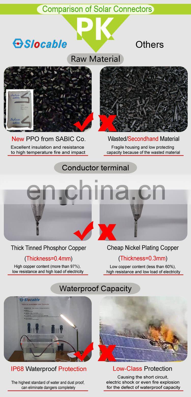 PV Solar y branch solar cable connector for Cable Wires