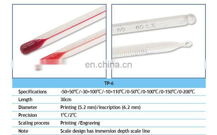 Glass Laboratory Red Alcohol Mercury Thermometer Price