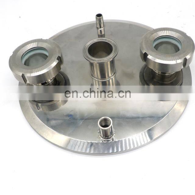 Sanitary Stainless Steel Pipe Clamp with insert with pipe hanger or with FNPT pipe for extraction rack