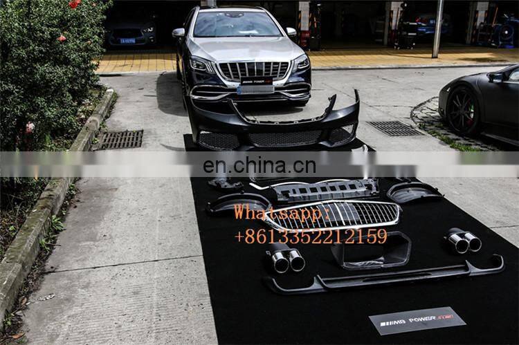 2018year- S class W222 S63/S65 body kit B700 upgrade to B900 front bumper front lip rear diffuser with exhaust tips
