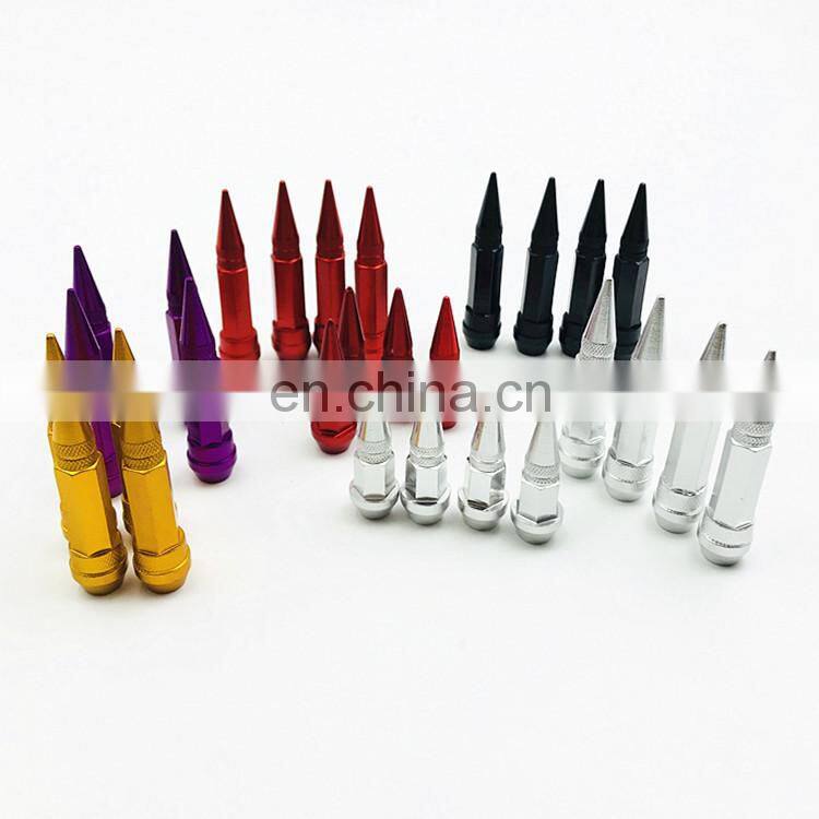 Car Tire Personality Refitting Valve Cap Pointed Bullet Valve Cap Motorcycle Bicycle Valve Cap 45mm 4 PCS