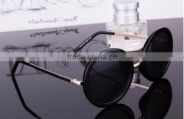 many colors available new model women and men's fashion round sunglasses 2016