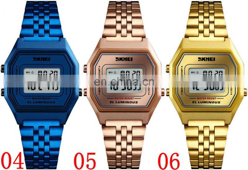 SKMEI 1345 Lady's Fashion&Casual Digital Watch Multi-function Stainless Steel Sport Watch For Women