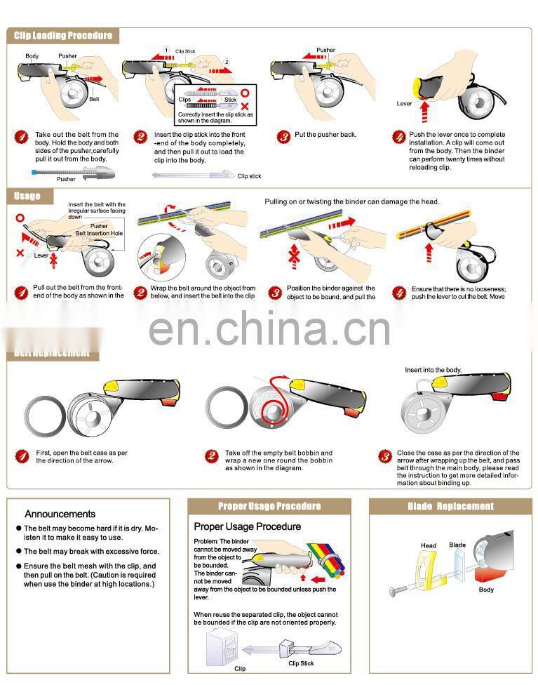 Light Duty Gun Nylon Pneumatic cable tie gun tensioning tool