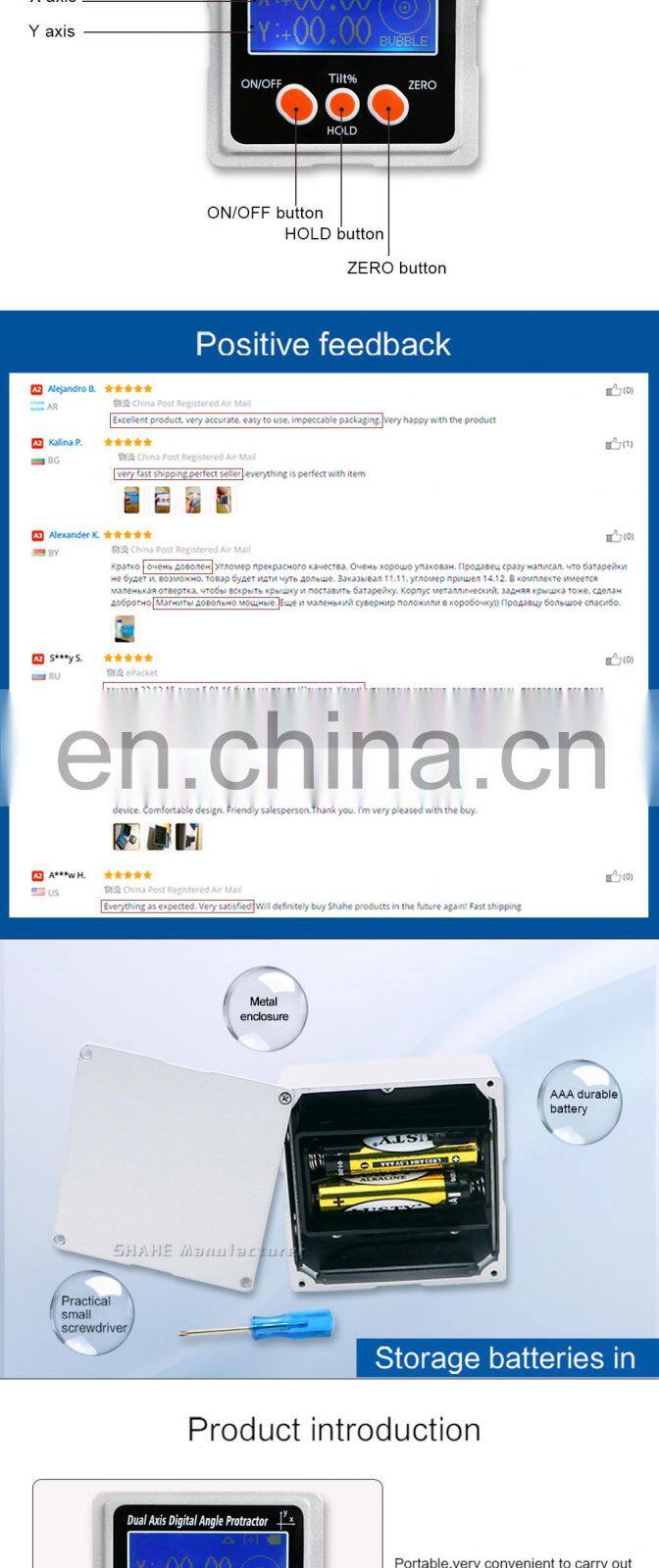 Mini Dual axis Digital Angle Gauge Electronic Protractor Digital Inclinometer with backlight Digital Level Box with Magnetic