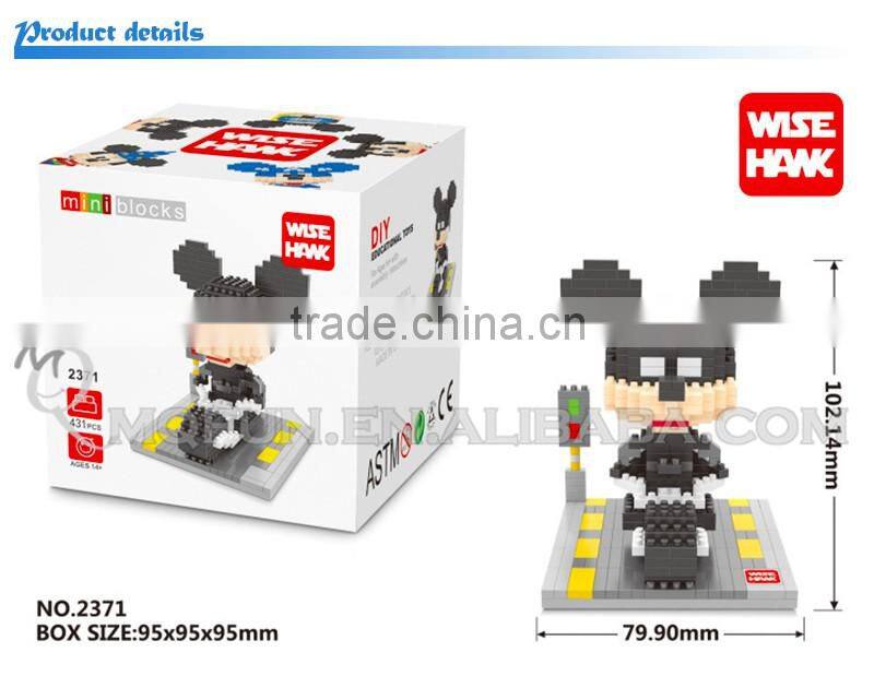 Mini Qute Kawaii WISE HAWK 5 styles Marvel avenger cartoon mouse plastic building blocks brick model educational toy