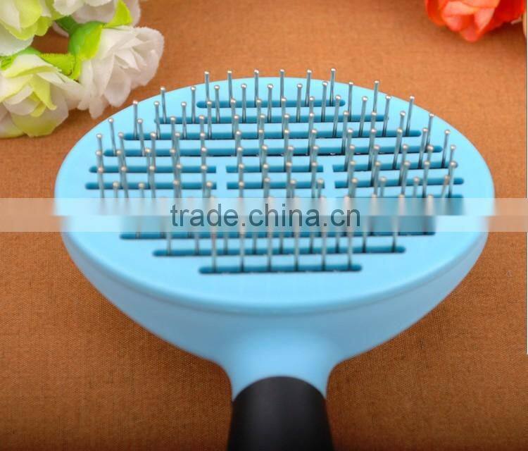 Pet brush ,Stainless steel needle,long handle wood pet grooming bru