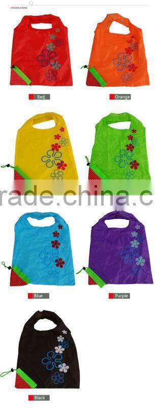 Good quality canvas strawberry drawstring bag, nylon string shopping bag