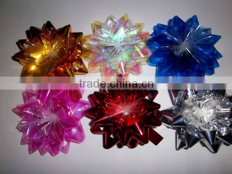 2014 HOT Sale! Festive Patry Decoration Star Ribbon Bow with LED Light for holiday decoration
