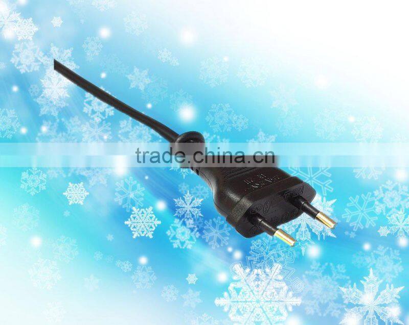 EU 2 prong power cord plug of VDE approval