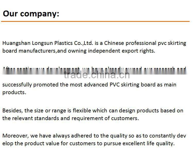 Cheap price polyurethane flooring baseboard pvc moulding ( size 2700*54mm)