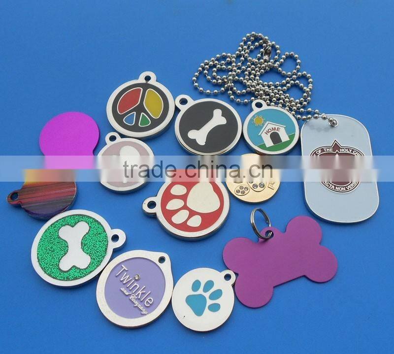 Round USA Flag Dog Tag Engraved With Custom Image