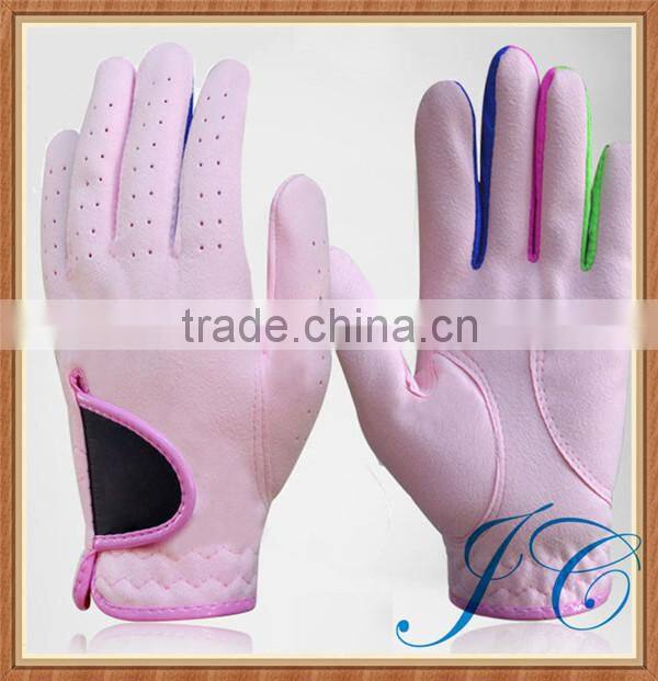 High quality outdoor leather colored golf gloves for kids with custom made