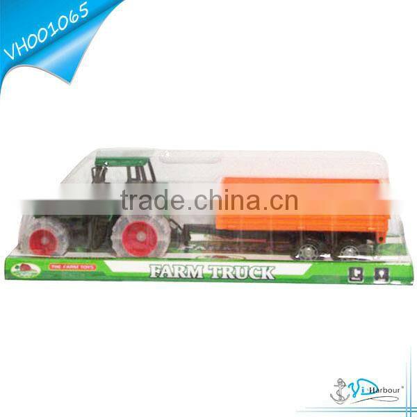 Child Plastic Friction Farm Tractor Toy with Music and Light