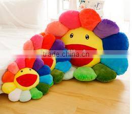 plush flower shape cuchion/plush flower cushion/colorful sun flower cushion