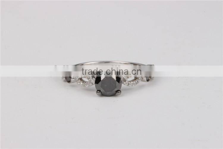 10k gold black diamond jewellery luxury engagement ring set for lady
