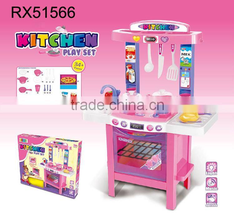 Education hight quality b/o big kitchen play set toy for kids