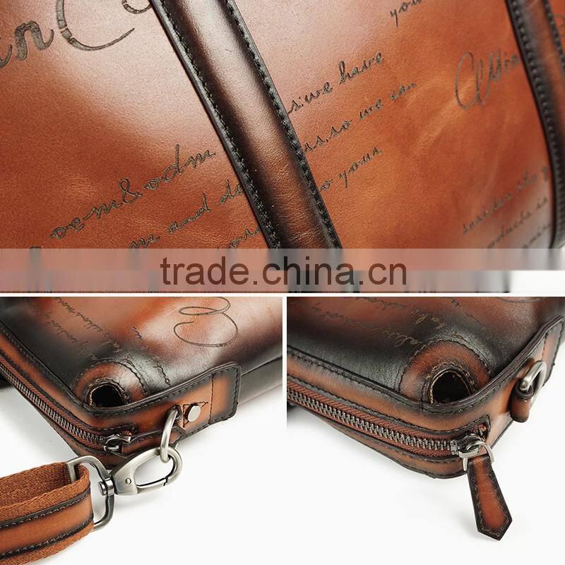 Minandio Guangzhou factory genuine leather office bags for men business man bag leather new stylish leather briefcase for sale