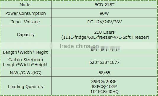 home use solar power refrigerator three door BCD-218T