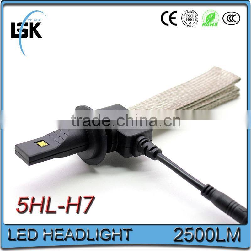 OEM factory h7 auto parts led headlight no fan all in one car led headlight 20w