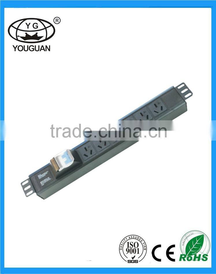 16A Chinese type Power Socket for cabinet with 2P Circuit breaker