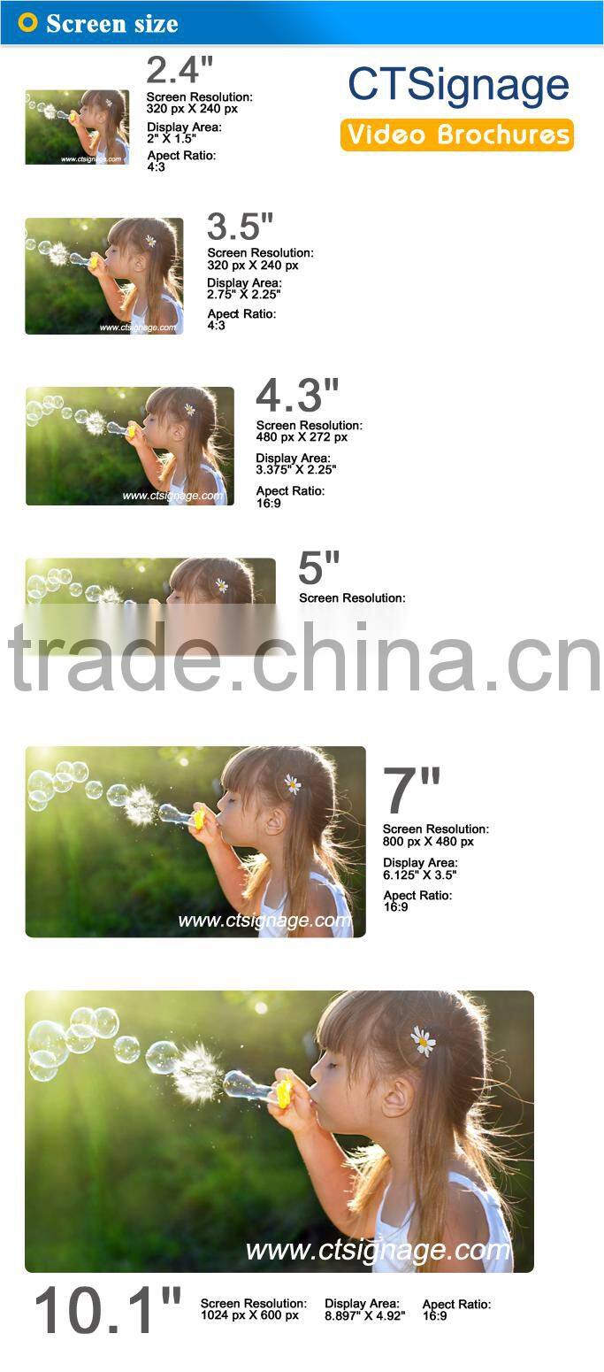 High quality 4.3 inch lcd screen video brochure video book video in print in card in paper for promotion vc4300