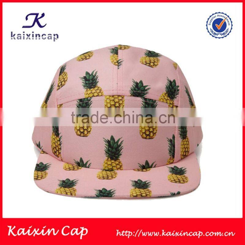 pineapple digital print logo all over the cap