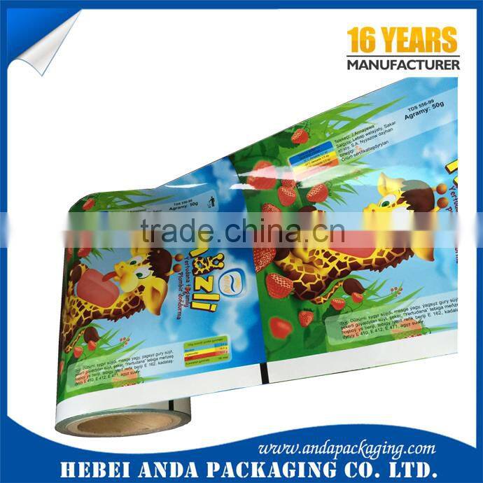 Custom packing food bag/ Laminated OPP plastic popsicle film rolls/ print OPP/VMCPP packing material