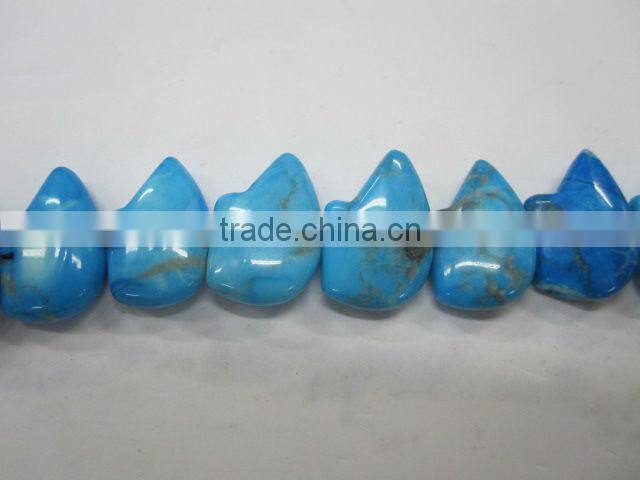 Offer 13x 18mm Dyed Blue Turquoise bear beads