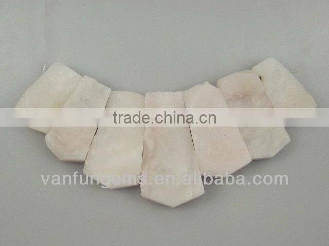 AA grade Pink Opal rectangle freeform besds for necklace