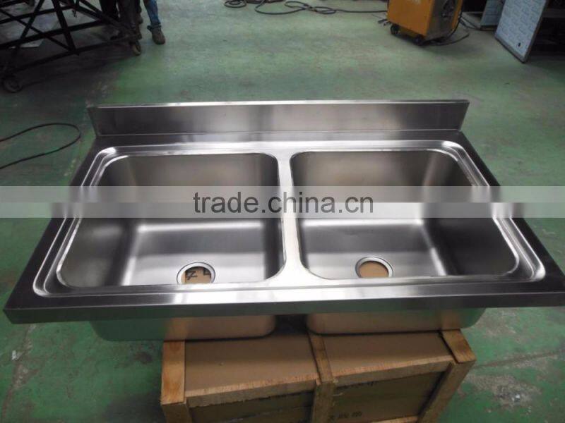 Restaurant Hotel Industrial Kitchen Equipment Custom Stainless Steel Kitchen Sink with Drain Board
