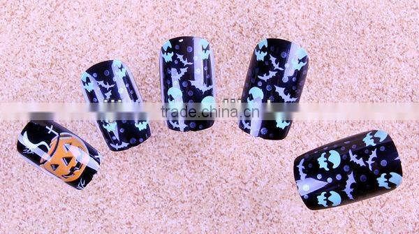 2016 Halloween fingernail false nail tips festival flamming scary nails