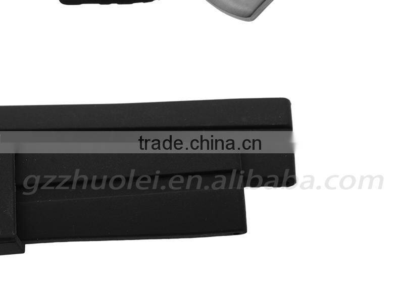 Hotsale 22|24mm waterproof high quality silicone watch strap with stainless steel buckle