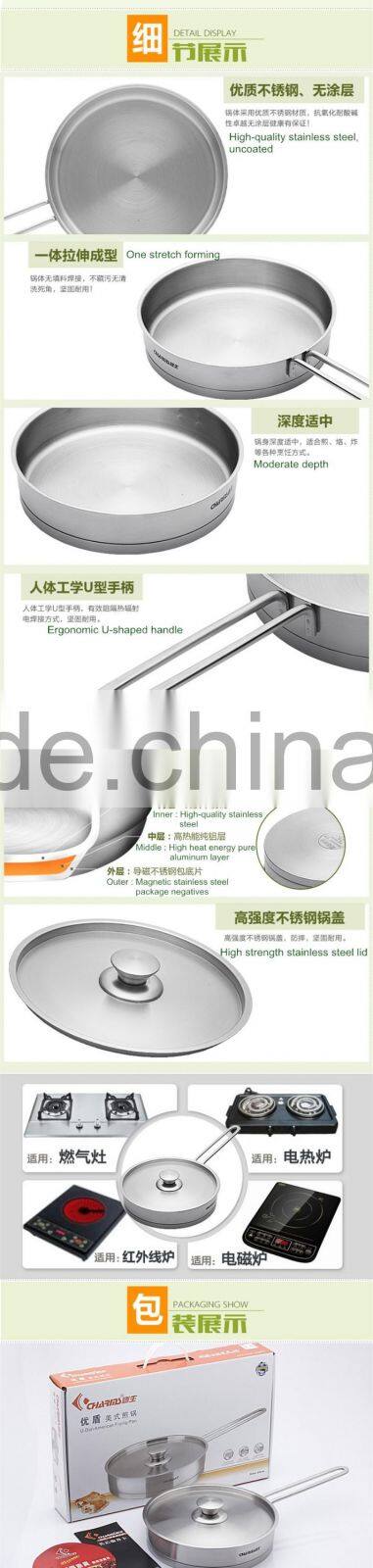 Charms no-stick stainless steel square deep fry pan