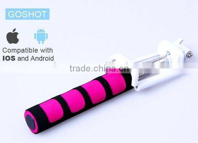 Q1 3 IN 1 mini extendable Tripod Handheld Wire Selfie Fold monopod Stick with Remote Button for iPhone IOS 8 Samsung Android