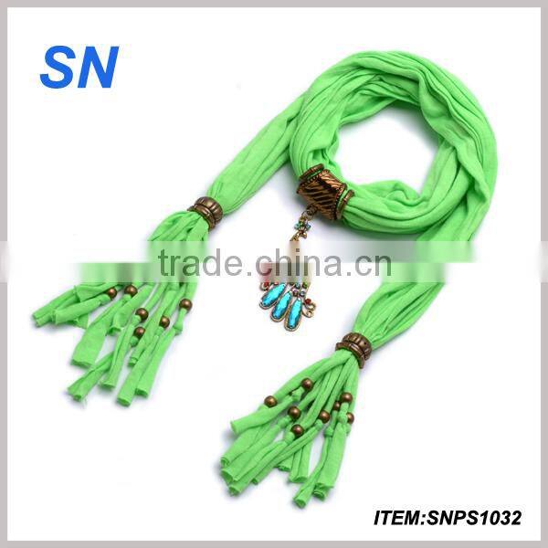 Multi color hand made rainbow color cross pendant jewelry scarf