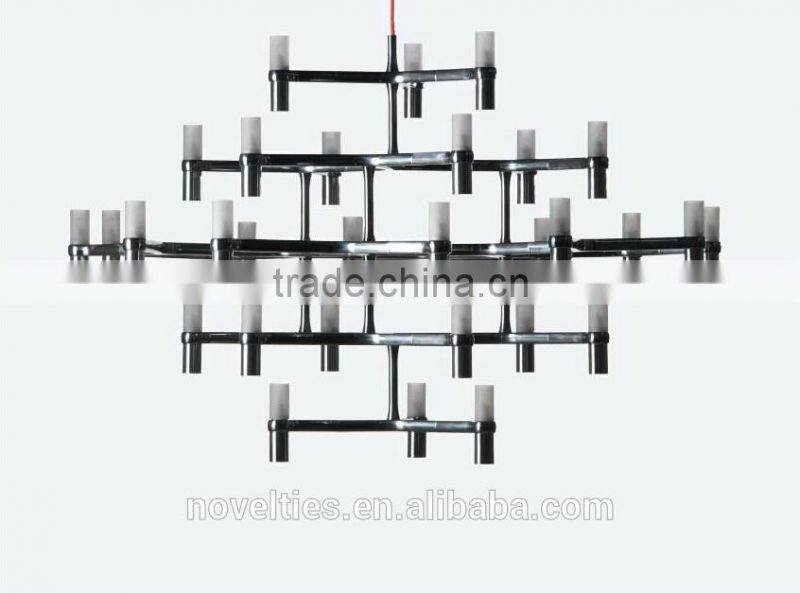 Trapezoidal LED Edge-lit Large Chandelier With Up and Down 30 Lighting Fixture