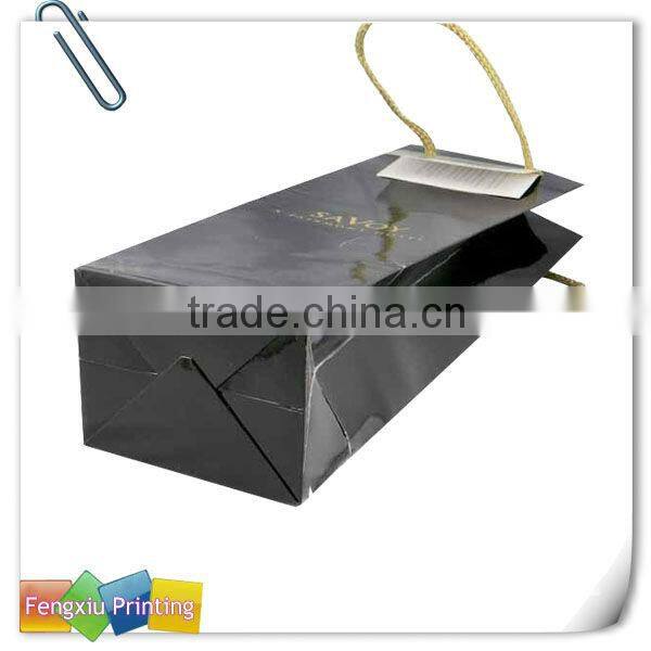 Decorative Paper Wine Bottle Bags with Handles