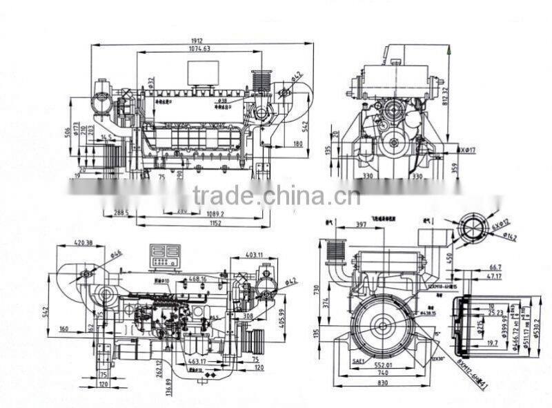 Weichai WD615C-21 Marine Diesel Engine with CCS