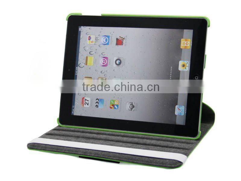 360 degree rotation pu leather case for ipad 2/3