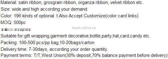 Adhesive satin ribbon bow for gift