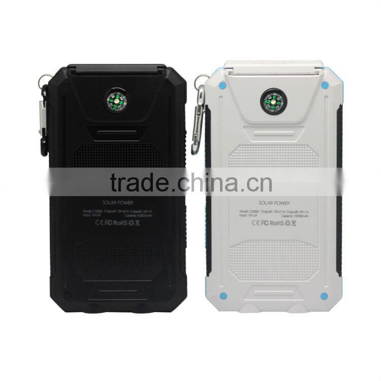 Universal portable compass usb 8000mah waterproof mobile phone powerbank