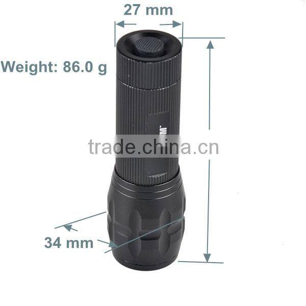3W XPE Zoomable Ultra Bright Rechargeable Aluminium LED Torch Light Police Flashlight